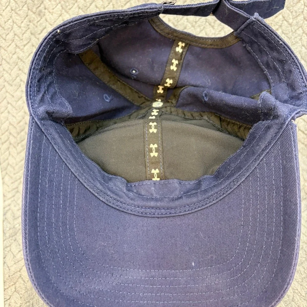 Under Armour USA Navy Blue Red Embroidered Adjustable Baseball Hat Cap 0866